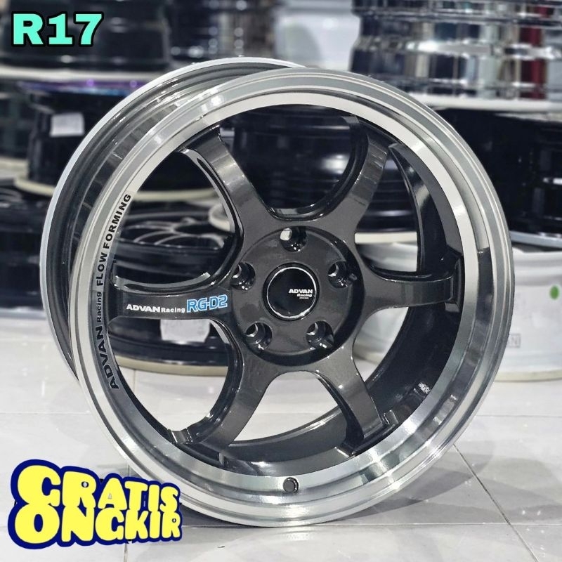 harga velg mobil racing R17 ADVAN RG D2 LEBAR 8 ET 35 velg mobil ring 17 velg racing mobil import te