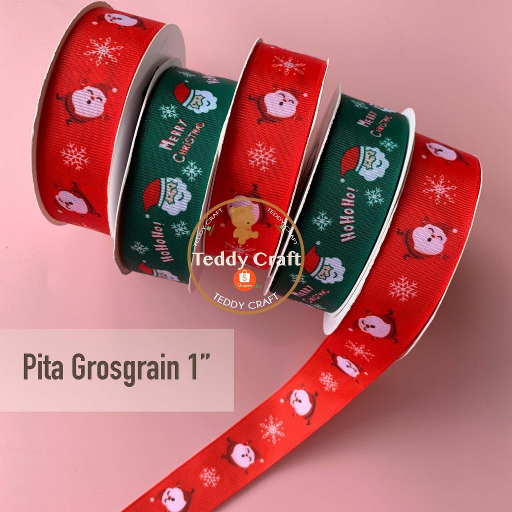 

Pita Grosgrain 1" - 20yard - Pita Natal Santa Claus - Pita Natal Roll - Grosgrain Ribbon Christmas - Pita Hampers Natal - Pita Kue - Parcel Natal - Teddy Craft