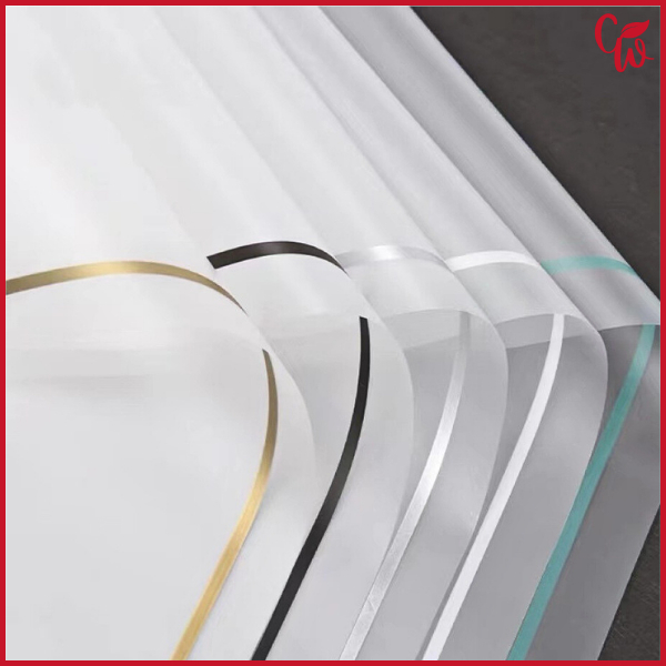 

20 Lembar Kertas Buket Cellophane Color Frame Kertas Buket Transparant Line KB6087