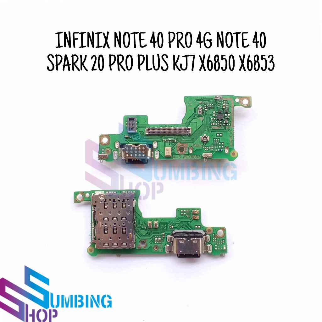 Konektor Charger Infinix Note 40 Pro 4G Note 40 Spark 20 Plus Kj7 X6850 X6853 Pcb Board Usb Papan Co