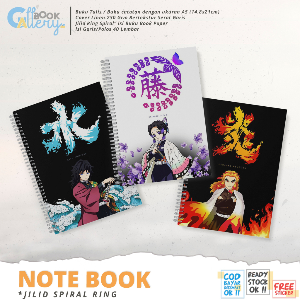 

[SP] Buku Tulis / Buku Catatan / Note book Anime (Demon Slayer) Kimetsu no Yaiba, 9 VILAR