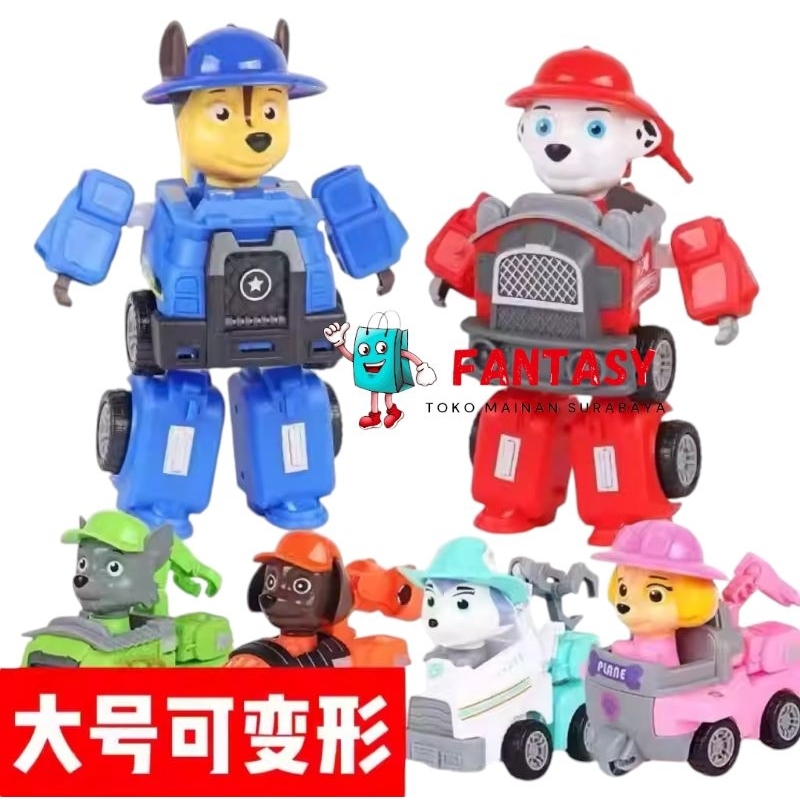 PROMO PAW PATROL TRANSFORMASI / ROBOT PAW PATROL BISA BERUBAH MOBIL / MAINAN PAW PATROL
