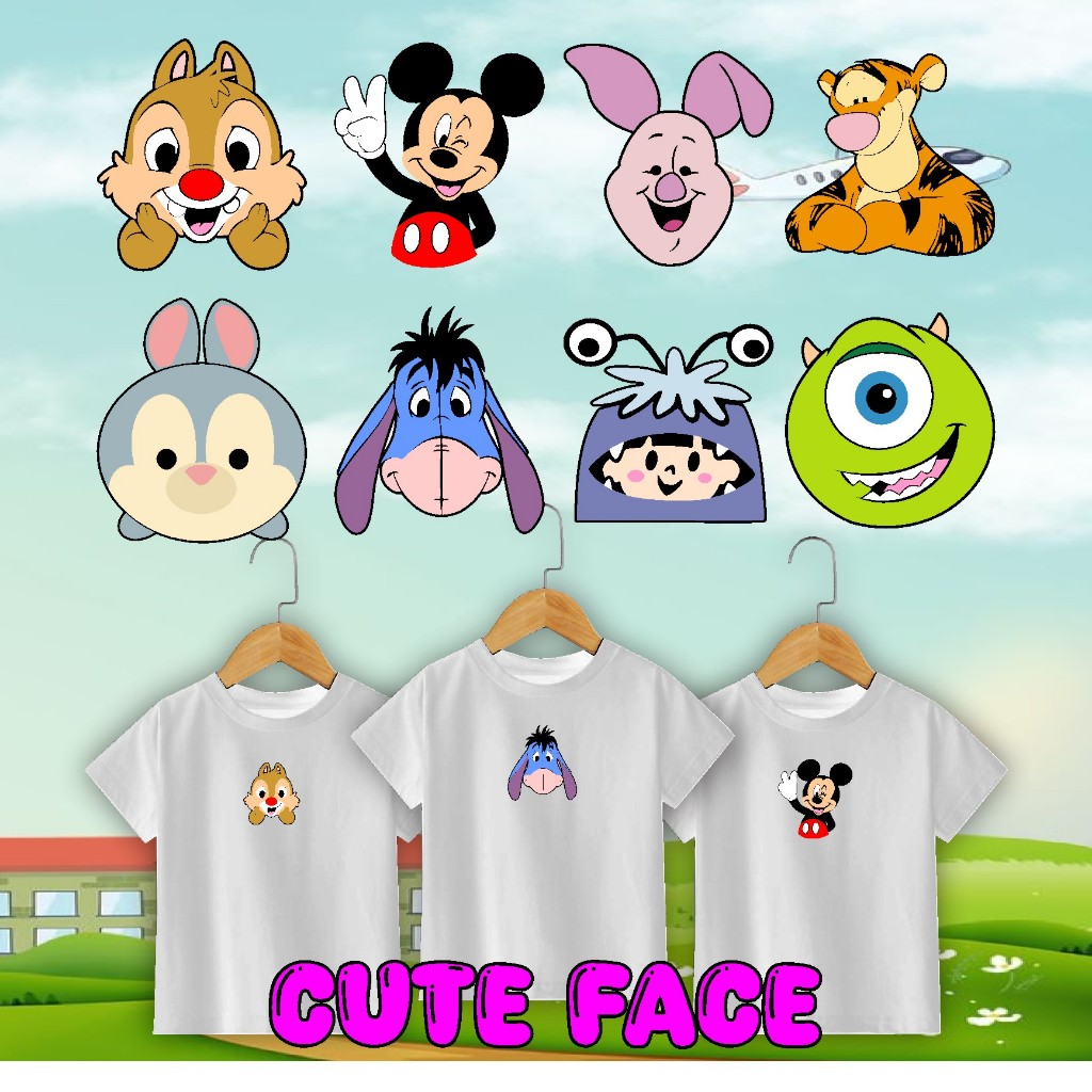 

SABLON SETRIKA SABLON DTF KARTUN CUTE FACE STIKER BAJU PRINTING UKURAN 7 CM