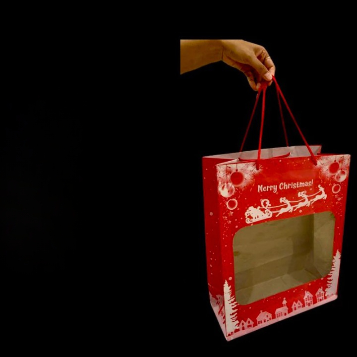 

1 Pack Isi 3 Pcs Tas Parcel Motif Natal Paperbag Motif Christmas Bahan Kraft 30x14.5x37.5cm