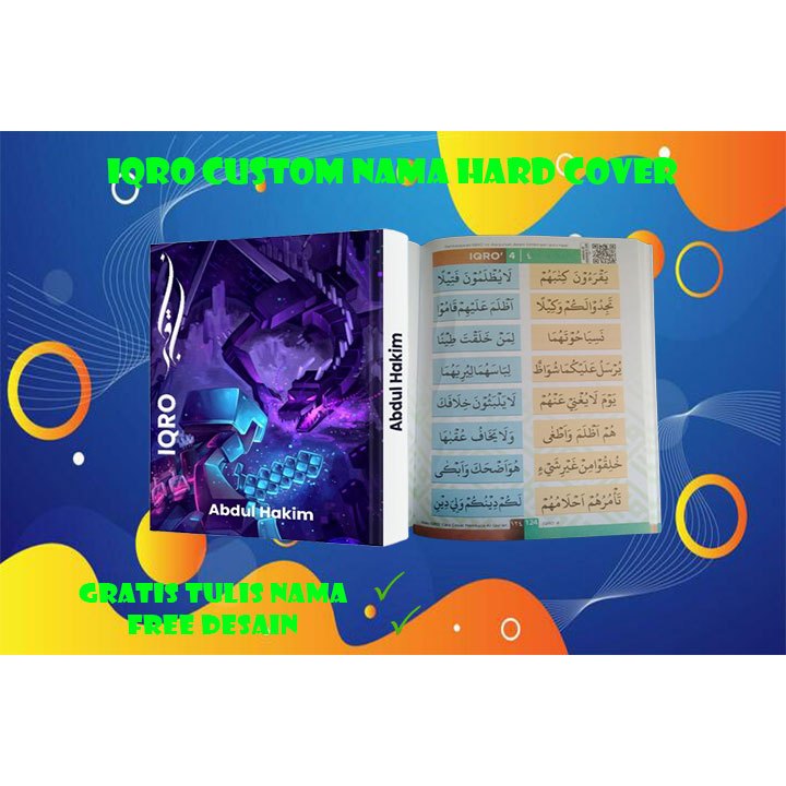 IQRO QRCODE WARNA CUSTOM NAMA HARDCOVER - IQRA MILENIAL CUSTOM - IQRO ANAK