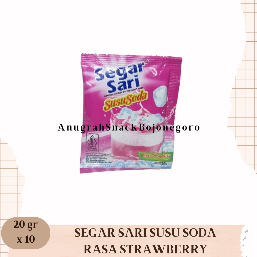 

Segar Sari Susu Soda Rasa Strawberry Renceng 20gr x 10