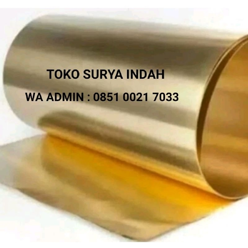 Plat Kuningan Lembaran Ketebalan 0,2mm-0,8mm. uk 36x120cm