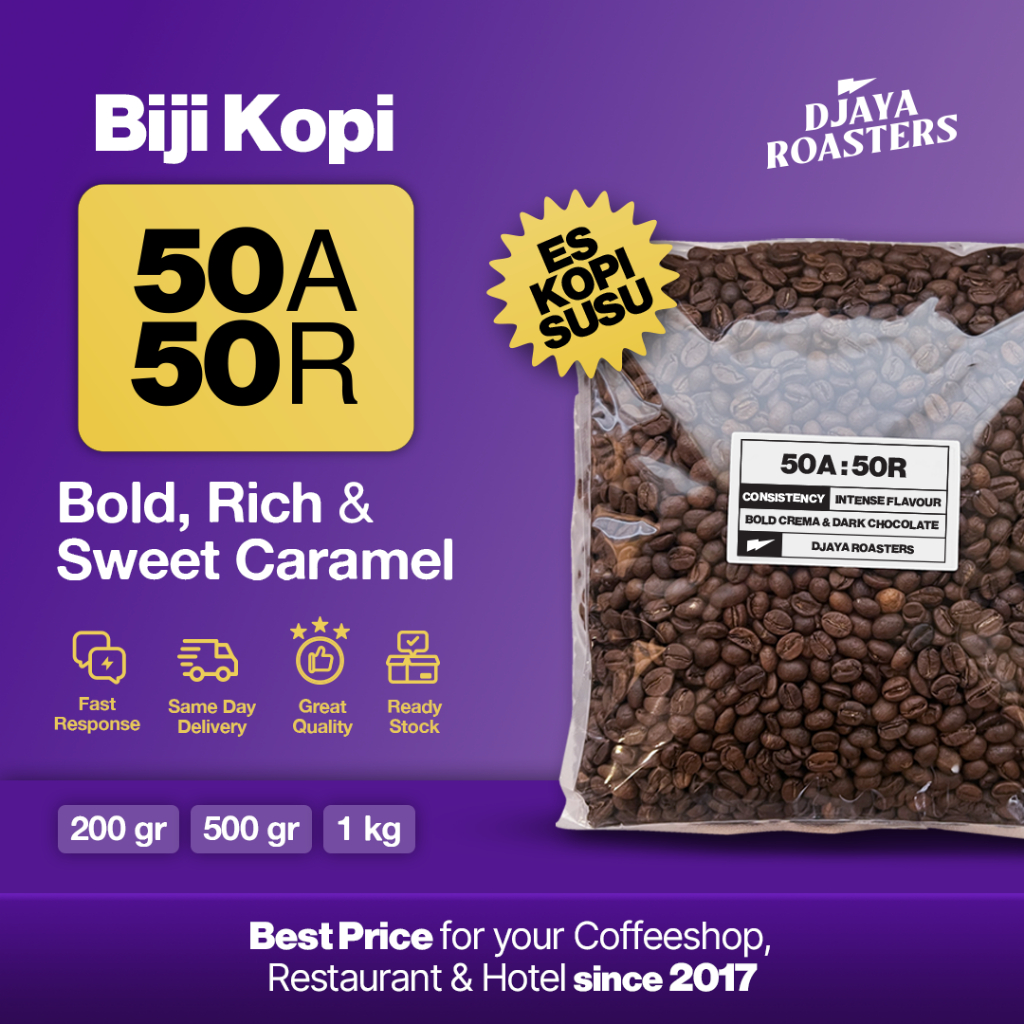 

Biji Kopi Es Kopi Susu 50:50 Arabica Robusta 1kg Espresso Blend