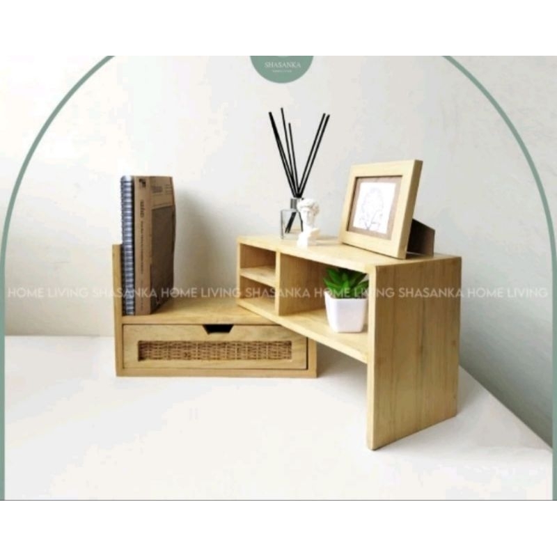 Rak meja aesthetic / Rak buku minimalis serbaguna / Desk Organizer / Organizer Meja