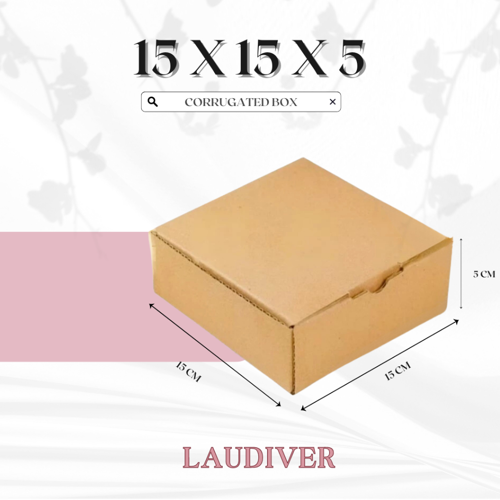 

- corrugated box 15x15x5 - Box Die Cut 15x15x5 / Box Kado / Karton Corrugated / Box Kotak Packing Souvenir / Dus Kotak Kado Hampers Polos