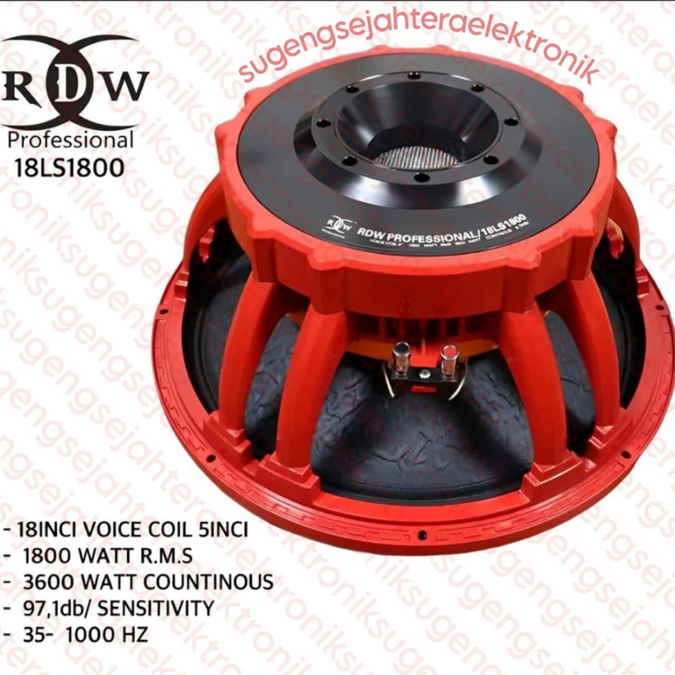 Speaker Komponen RDW 18 LS 1800 / 18 LS1800 - 18 inch Original (HARGA SUDAH TERMASUK PALLETE PACKING