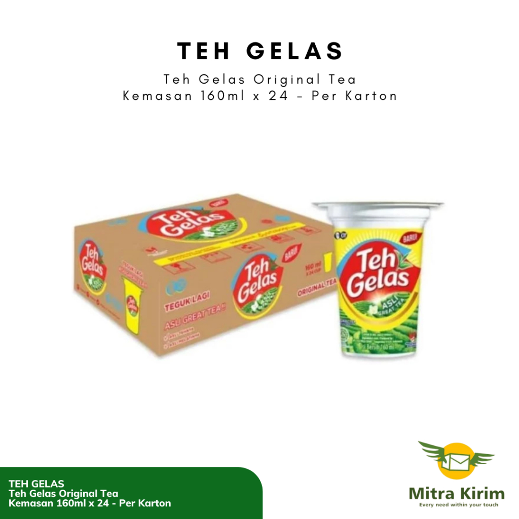 

Teh Gelas Original Tea | Kemasan 160ml x 24 - Per Karton