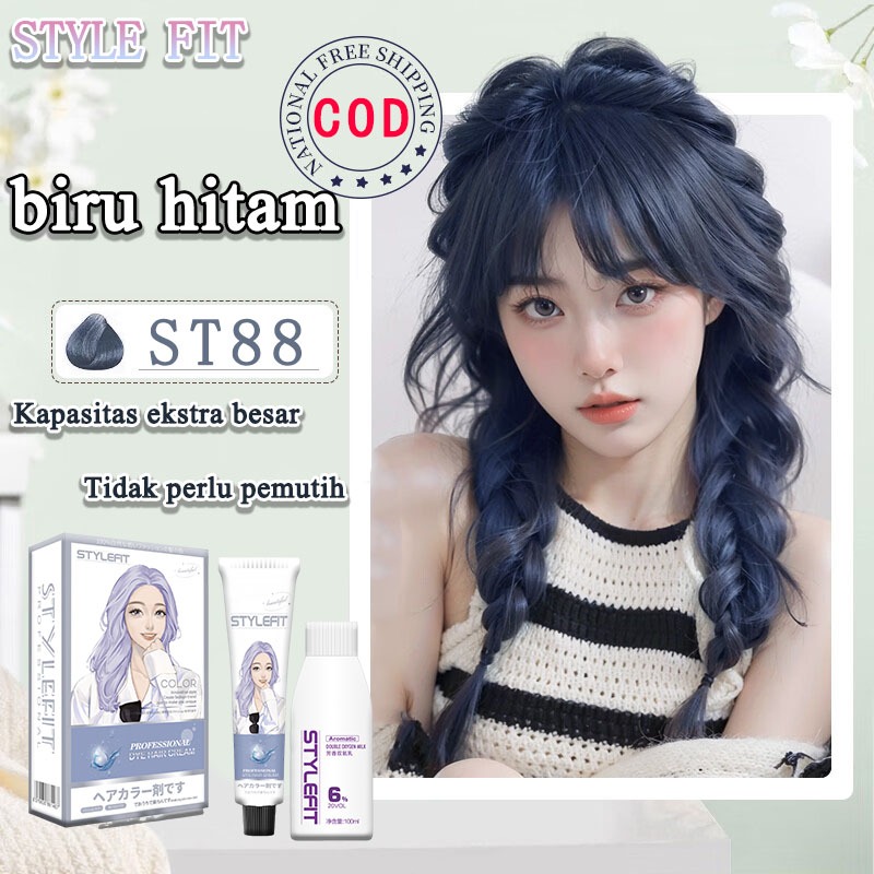 {COD}【Warna rambut trendi 2024】STYLE FIT cat rambut ash grey*200ml sari tumbuhan murni, tidak memerl