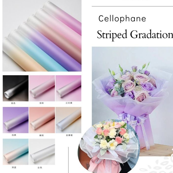 

(20 Lembar) Flower Wraping Cellophane Gradasi / Kertas Buket Celophane Gradasi