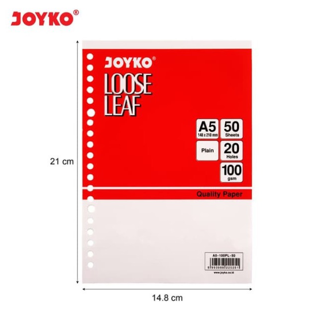 

Joyko Loose Leaf Polos A5-100PL 50 Sheet / Pak
