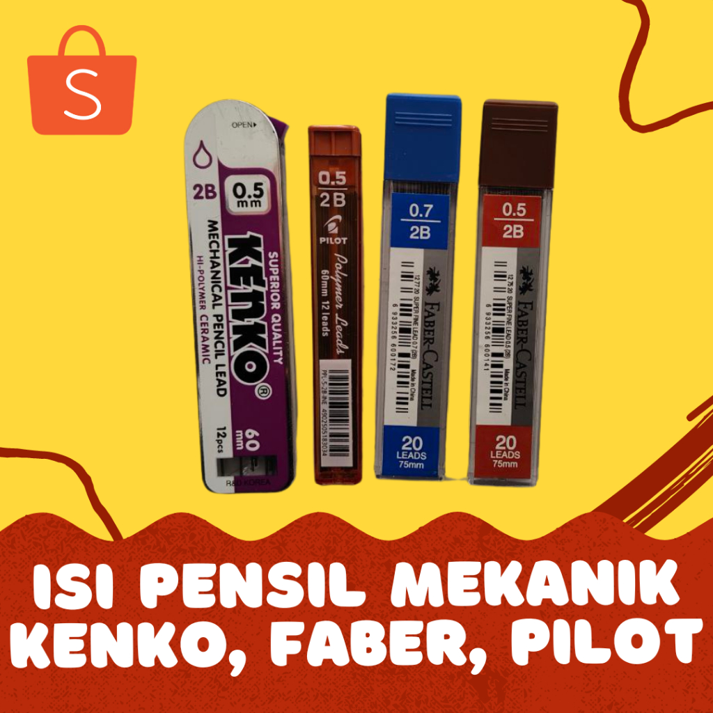 

Isi Pensil Mekanik Kenko, Pilot, Faber Castell 2B 0.5 & 0.7