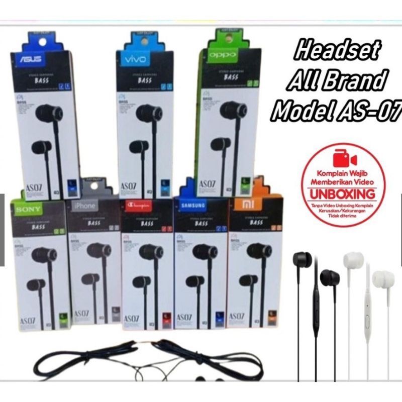 Headset all brand AS-07 super bass