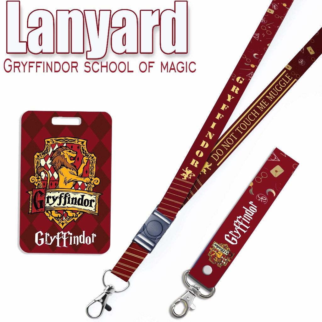 

STRAP LANYARD CARD HOLDER Gryffindor HarryPotter set Gantungan Kunci, Handphone, ID Card