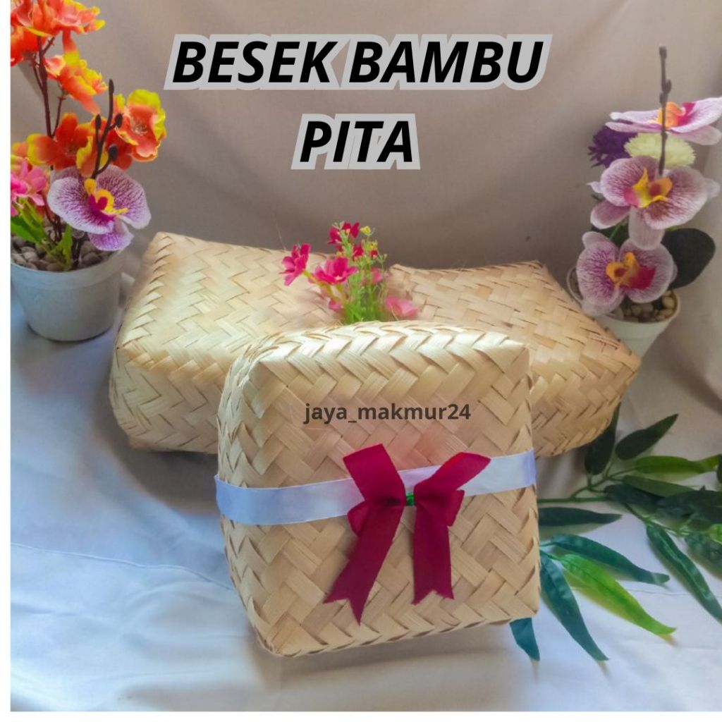 besek bambu nasi berkat / besek hajatan unik / besek bambu ukuran 18cm
