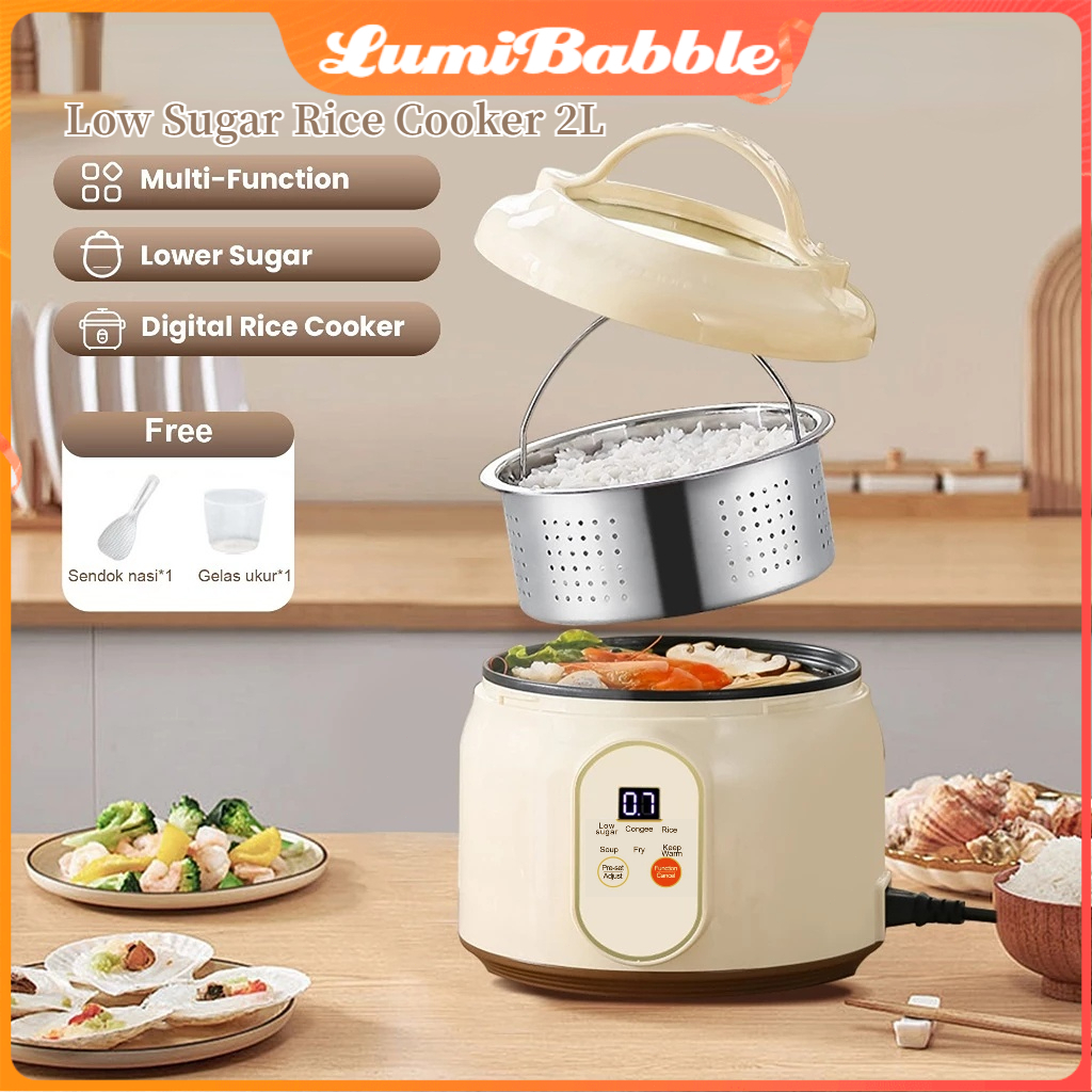 Rice Cooker Mini Penanak Nasi Multifungsi Penanak Nasi Rendah Gula 1.8L