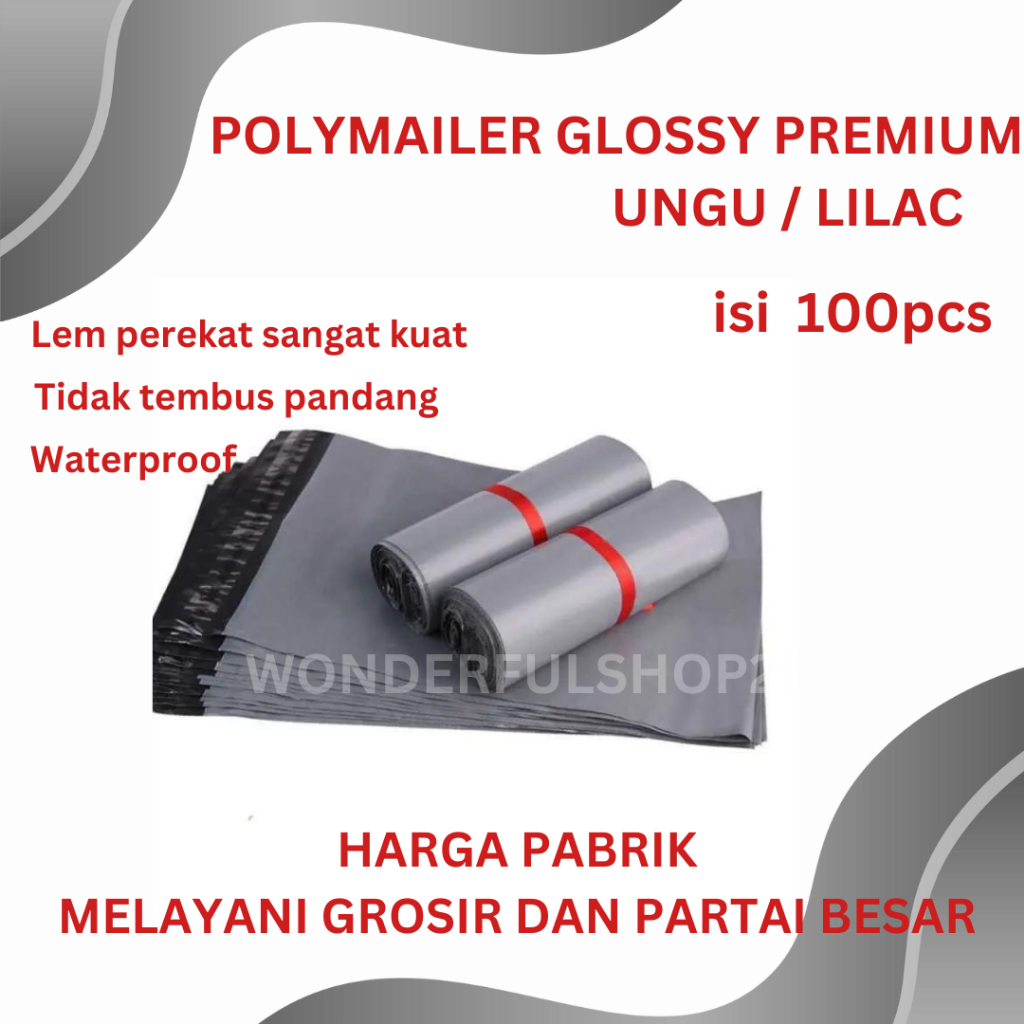 

Plastik Polymailer 25x35 Silver Glossy Premium Isi 100 Pcs