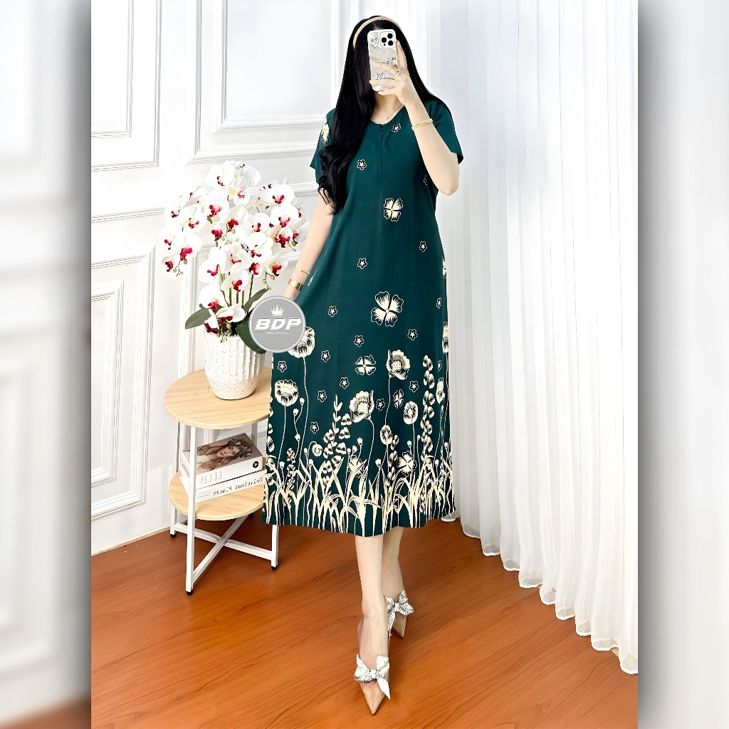 Daster Cantik Kain Rayon Tebal LD 110cm panjang 115cm