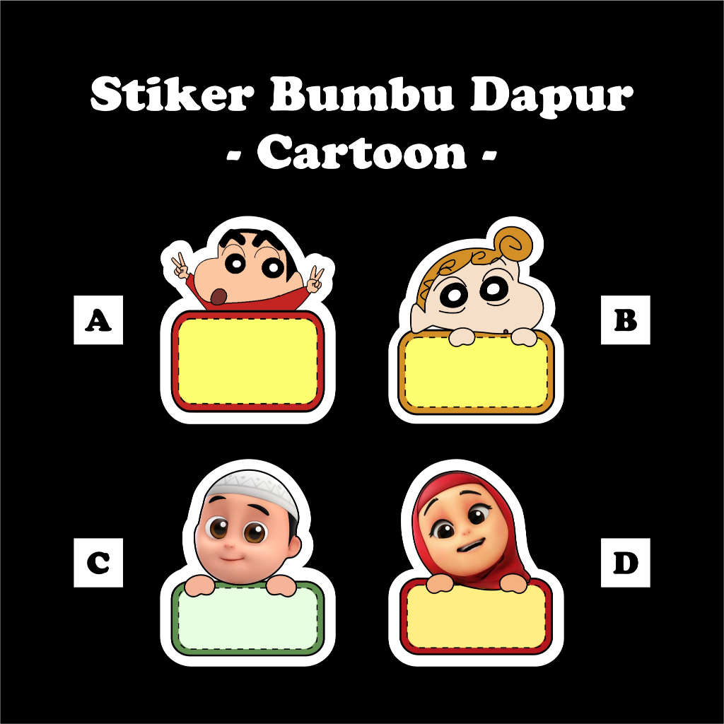 

Stiker Bumbu Dapur Free Custom Shinchan Himawari Nussa Rara