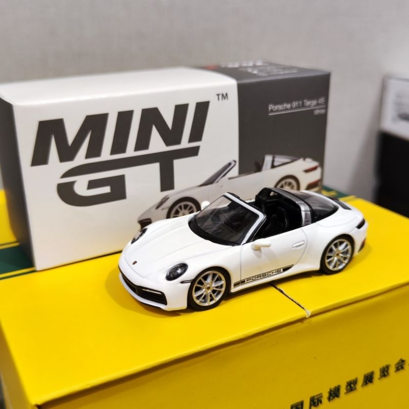MiniGT Porsche 911 Targa S white diecast 1/64