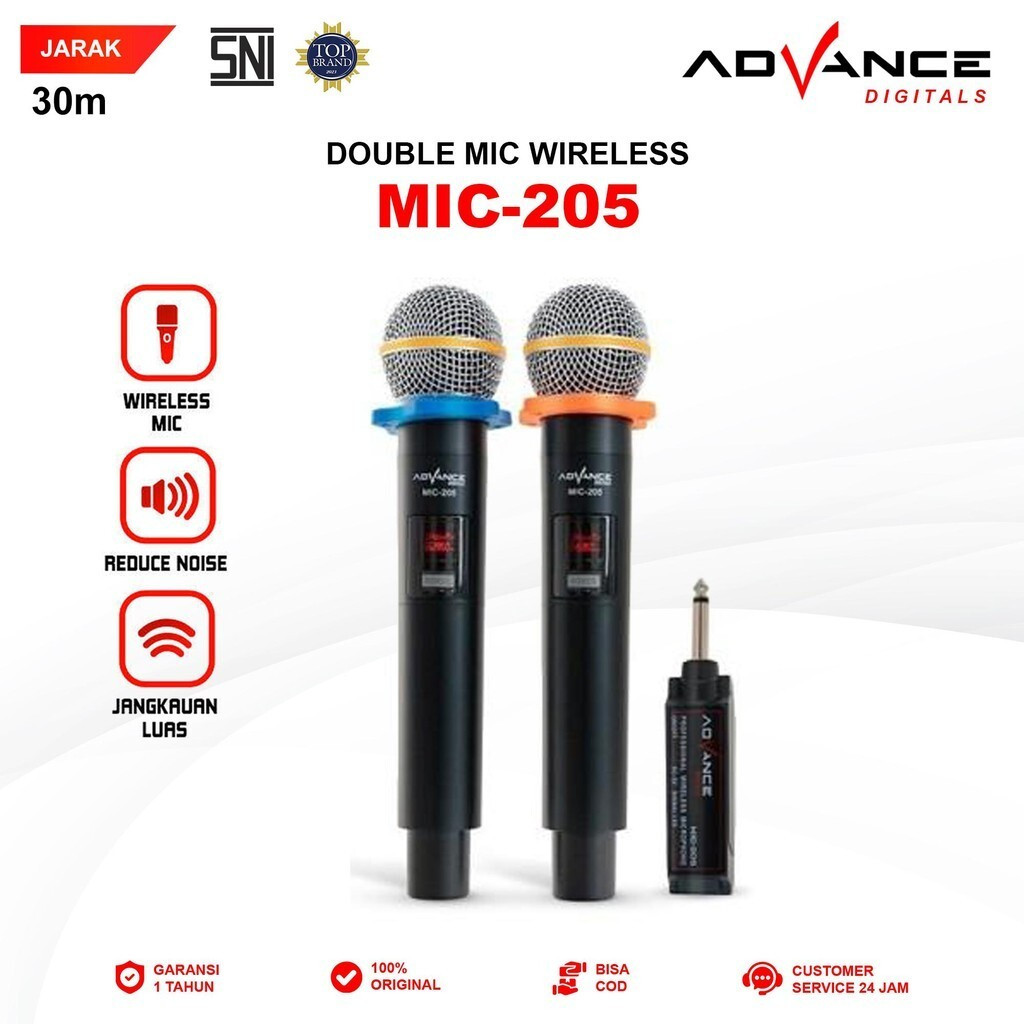 HOT PRODUCT Advance Microphone Wireless Double and Single (MIC-206/MIC-205/MIC-101 V3/MIC-103)