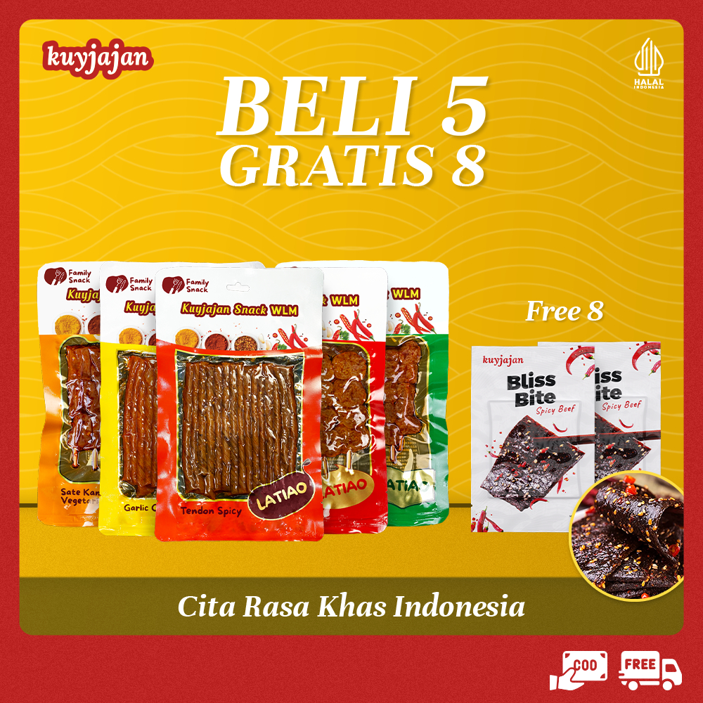 

Latiao KuyJajan - [HALAL] BELI 5 GRATIS 8 | Latiao Gluten Snack Free Bliss Bite | Makanan Ringan Tinggi Protein | Latiao Halal Murah