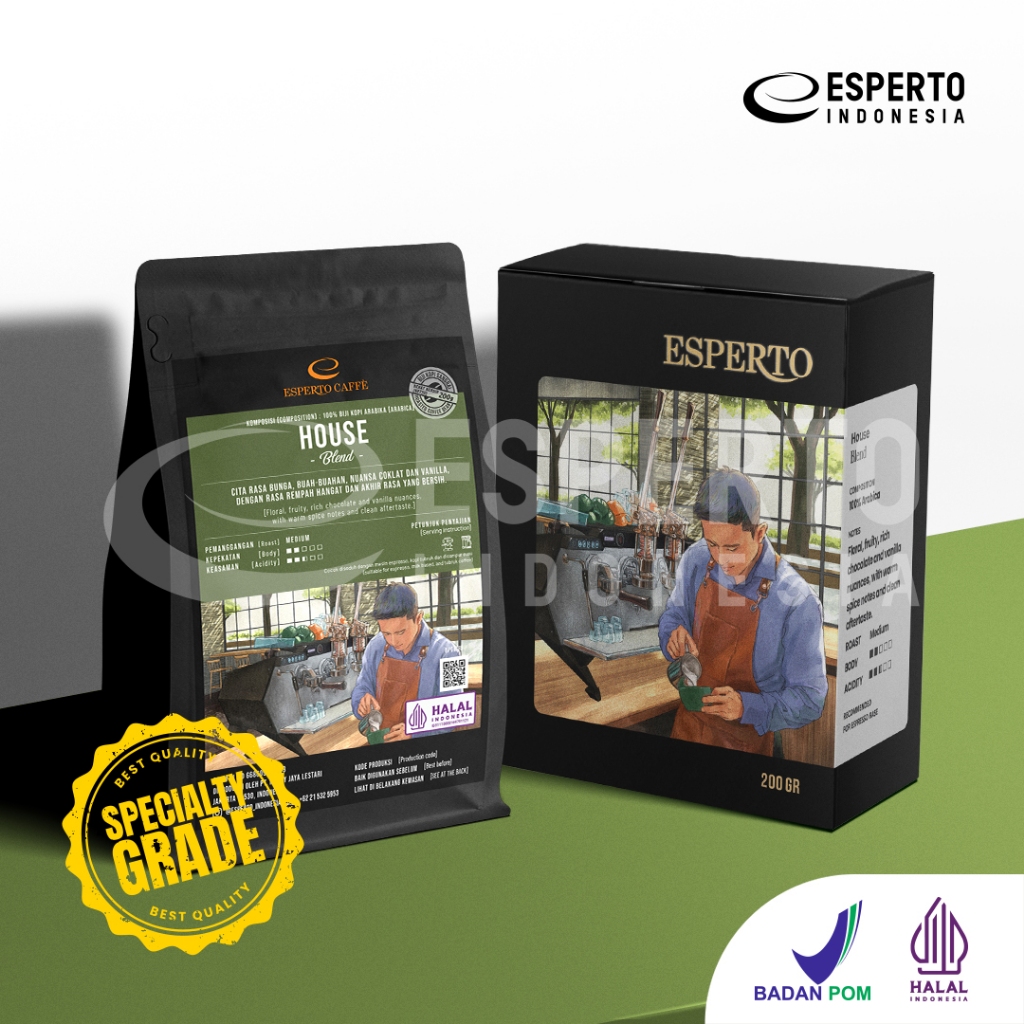 

Esperto Caffe Speciality Grade House Blend 200g - Kopi Biji