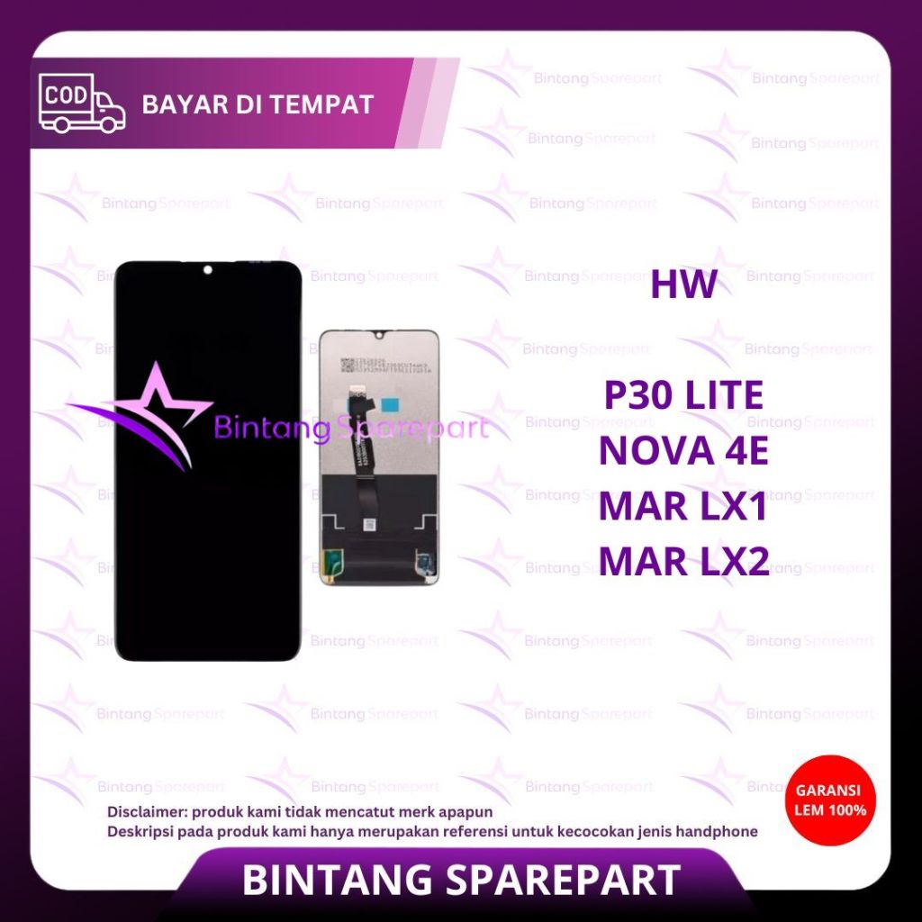 LCD TOUCHSCREEN FOR HUAWEI P30 LITE / NOVA 4E / MAR LX1 / MAR LX2