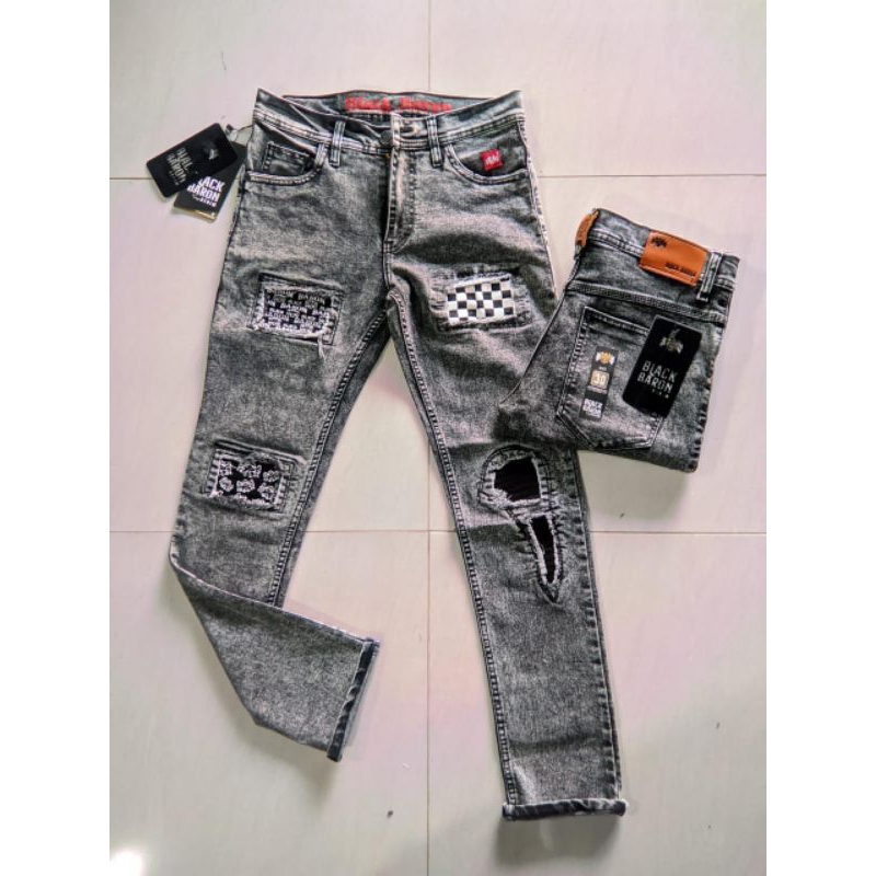 Celana Jeans Sobek Snow Bikkers  Pria Rucas