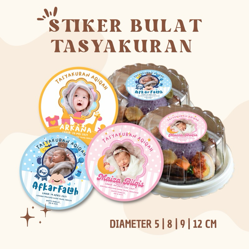 

STIKER BULAT TASYAKURAN/STIKER ULANG TAHUN/STIKER AQIQAH/STIKER CUTTING