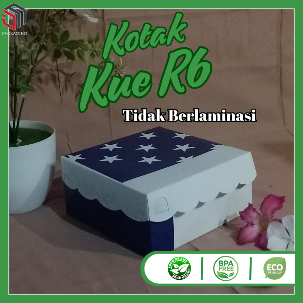 kardus 14x14x5 box kardus laminasi kardus r6 motif aesthetic kotak kue isi 5