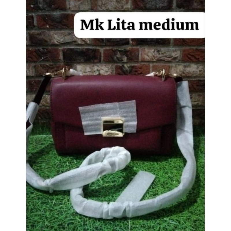 tas wanita top handle MK Lita mulberry medium