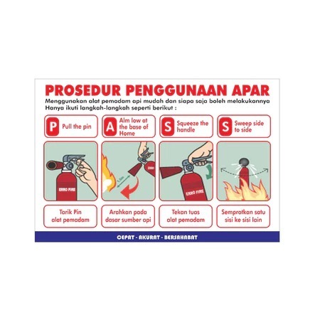 

SING STICKER LABEL K3 RAMBU CARA PENGGUNAAN APAR 15 X 20CM PEMADAM API