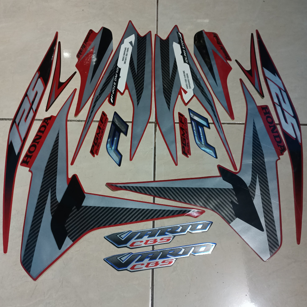 stiker striping honda vario 125 cbs old 2013 merah lis body standar berkualitas original