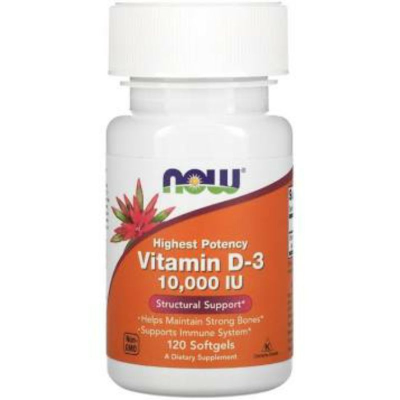 NOW Foods Vitamin D3 10000 IU High Potency 120 SoftgelNOW Foods Vitamin D3 10000 IU High Potency 120