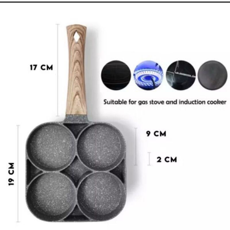 Panci Cetakan Teflon Korea Anti Lengket / Wonder pan 4 in/ Teflon Cetakan Telur