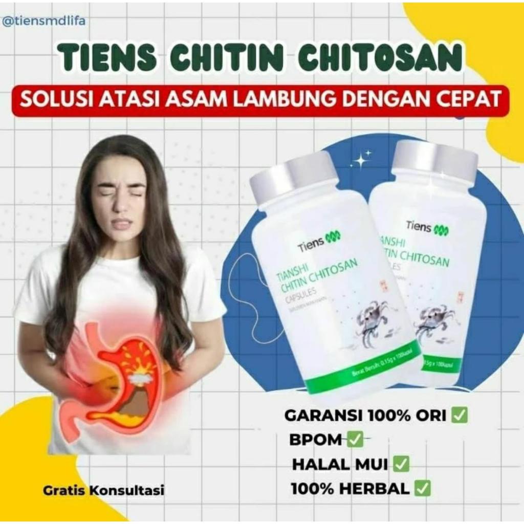 Tiens Chitin Chitosan  - Atasi Masalah GERD - Asam Lambung - Pencernaan & Alergi