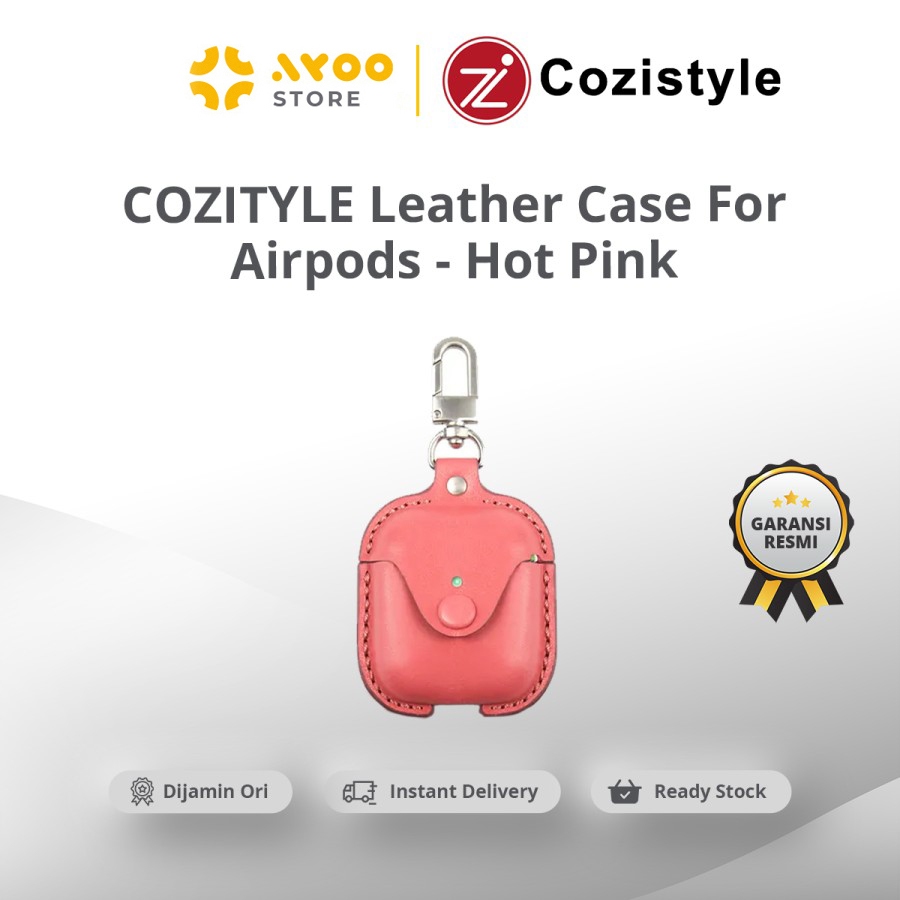 COZISTYLE Leather Case Apple AirPods Hot Pink