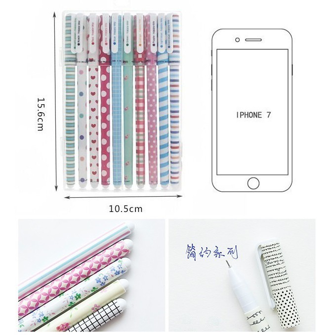 

TSPOINT pulpen gel motif 1 set 10 warna tulisan lucu imut/pulpen gel warna