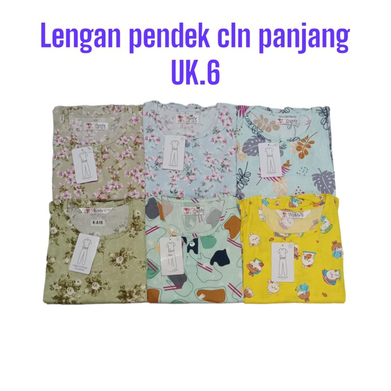 Baju tidur sunly uk.6 berlengan celana panjang