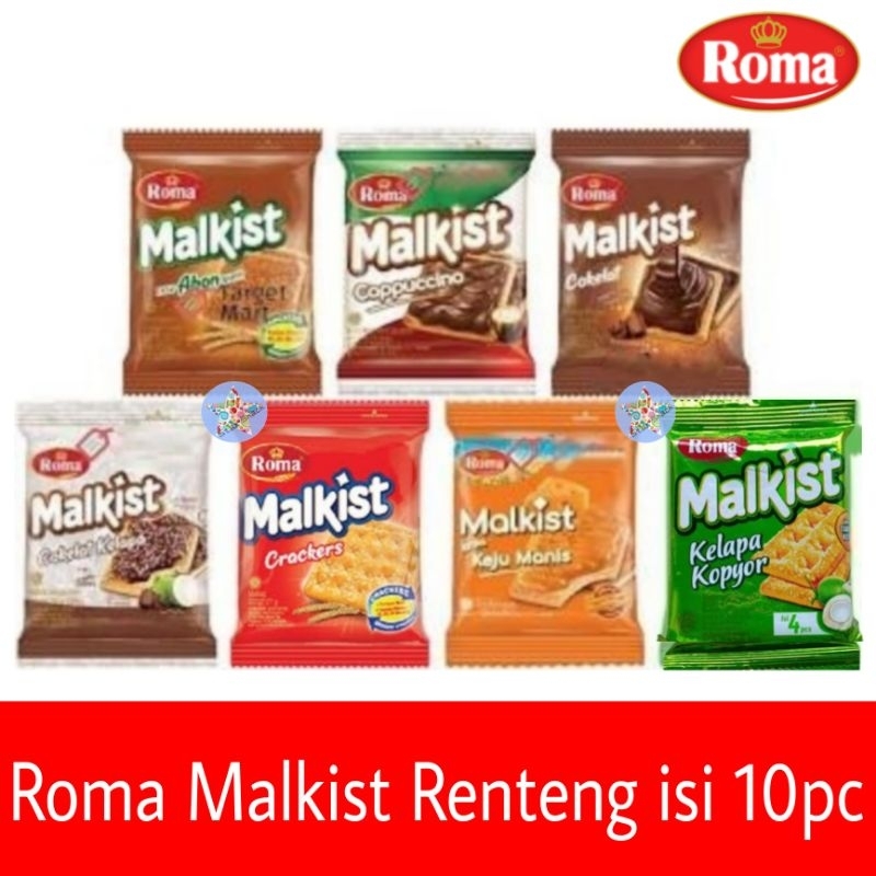 

Roma Malkist Ori/Choc/Abon/Keju/Capucino/kelapa renteng isi 10sachet