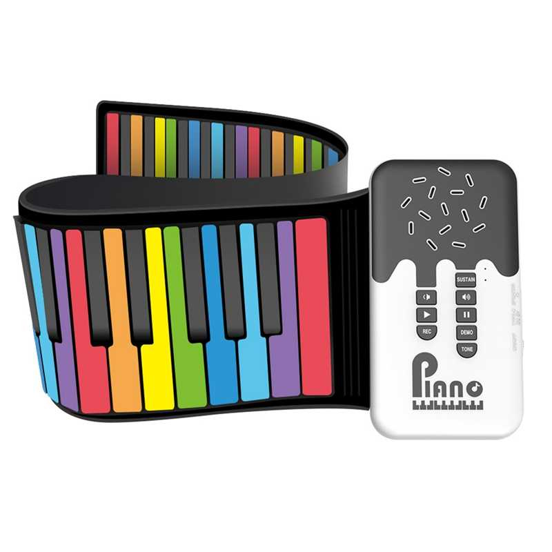 Piano Digital Gulung Roll Up Keyboard with Speaker Port 3.5mm