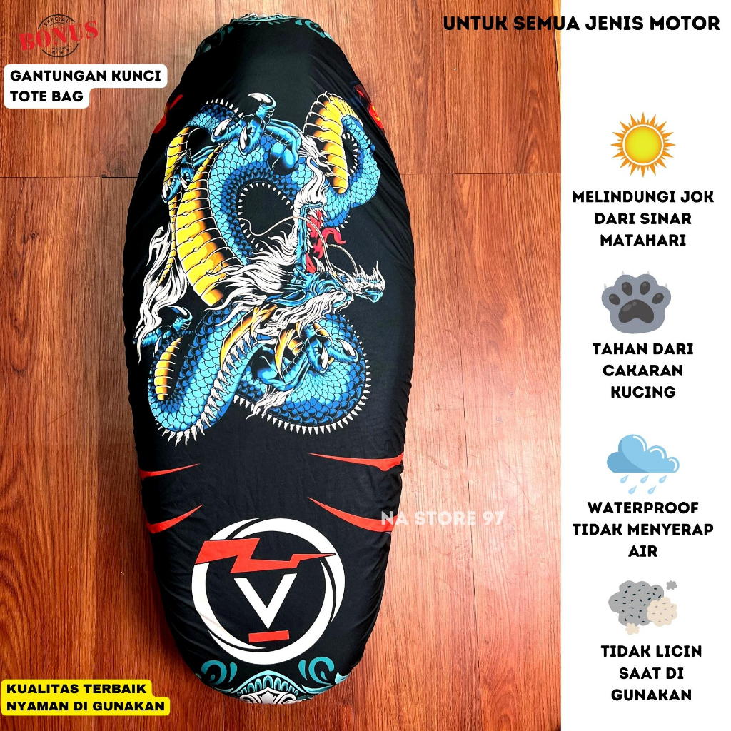 Cover seat / Sarung Jok Motor Anti kucing &amp; Air Akna Max Protection