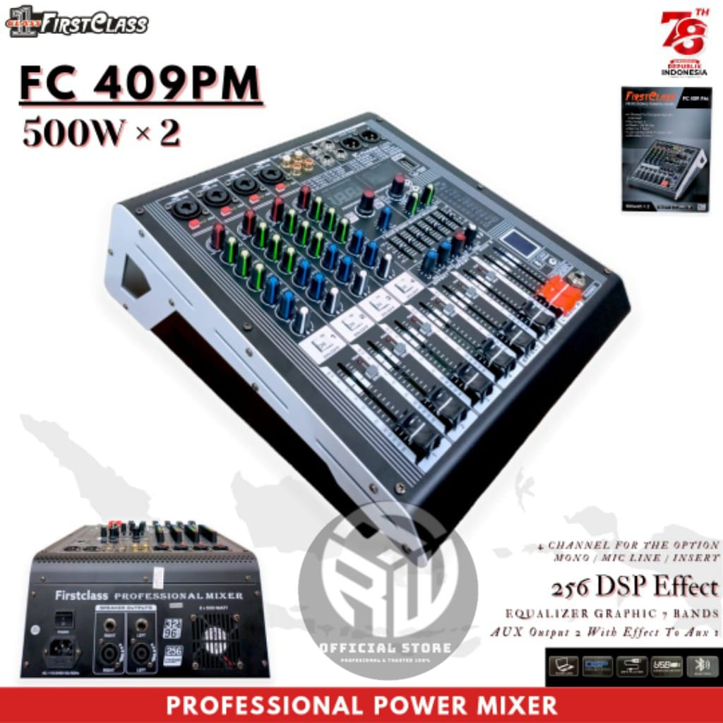 POWER MIXER AUDIO FIRSTCLASS FC 409 PM / FC409PM / FC-409PM (ORIGINAL) 500x2W
