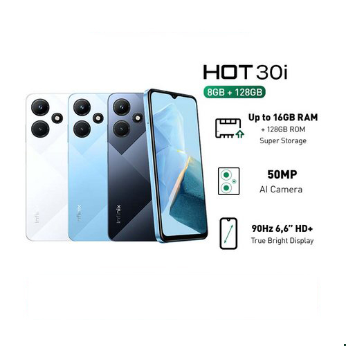 INFINIX HOT 30I - RAM 8 / 128 GB - Up to 16GB Extended RAM - 50MP AI Camera - 5000 mAh