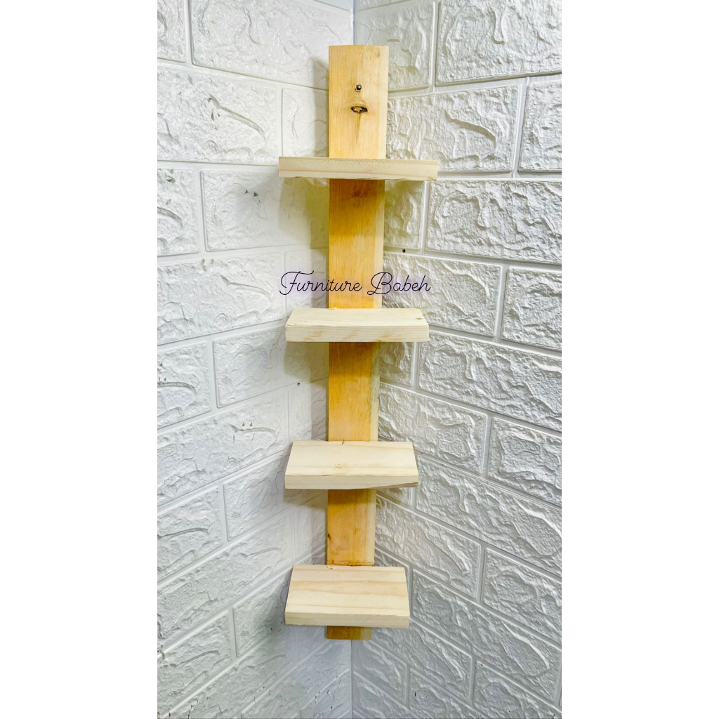 RK Furniture rak dinding kayu tatakan bunga,rak kayu palet 4 susun,rak bunga 4 susun,rak tempat